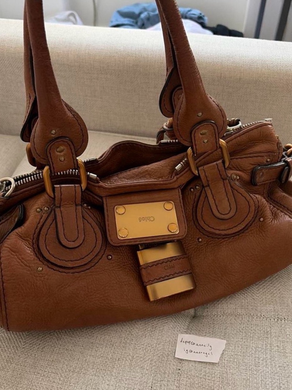 Chloe Brown Leather Paddington Satchel with Gold Hardware - Picture 2 of 13